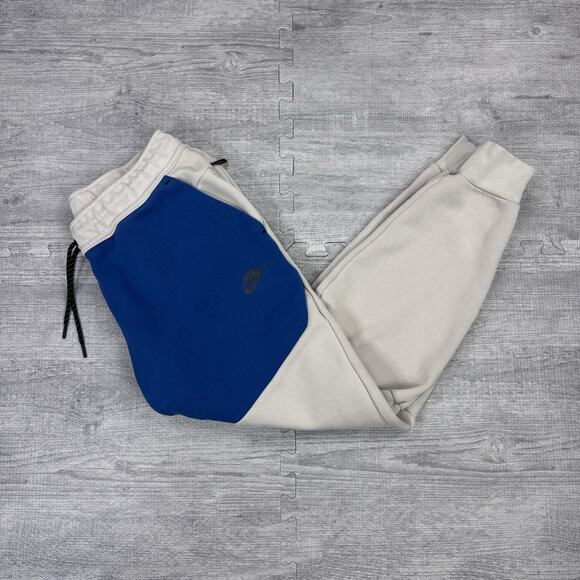 Nike Sportswear Tech Fleece Joggers Cream Blue Black CU4495 236 Mens Large RARE - Picture 1 of 9